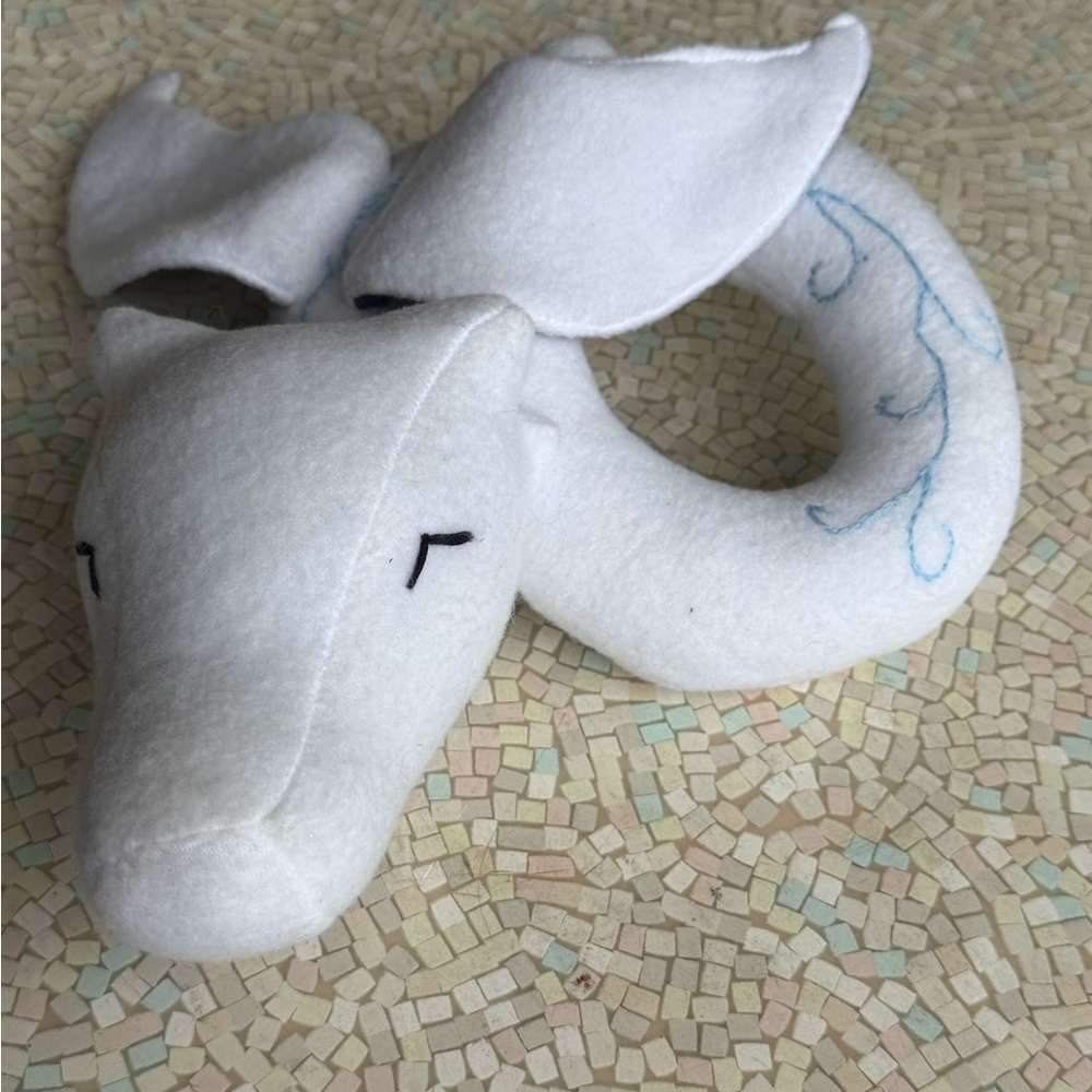 White Dragon Hand-Stitched Crystal Sphere Holder